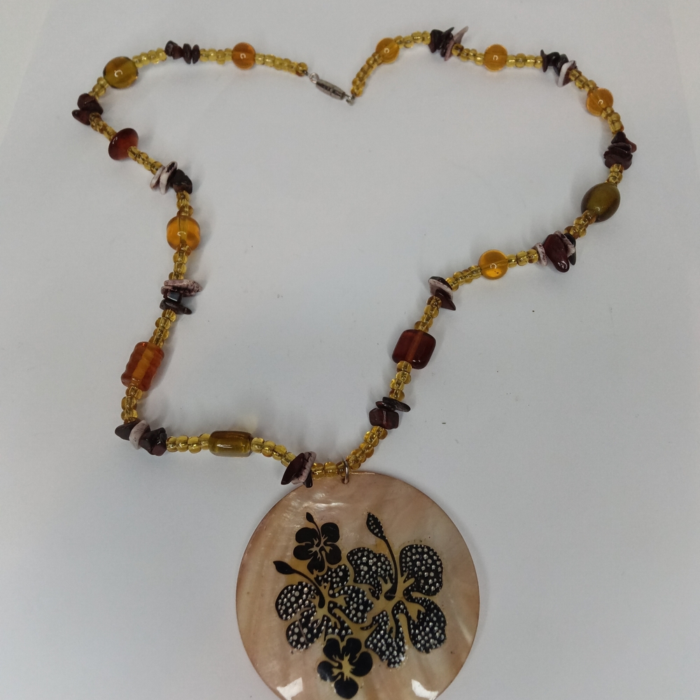 Vintage Boho Floral Beaded Statement Necklace